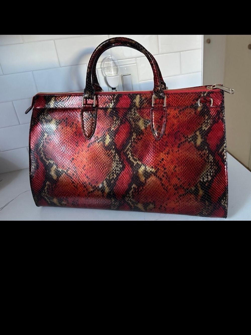Brahmin anywhere weekender crimson rosebay genuine Leather - Picture 5 of 8
